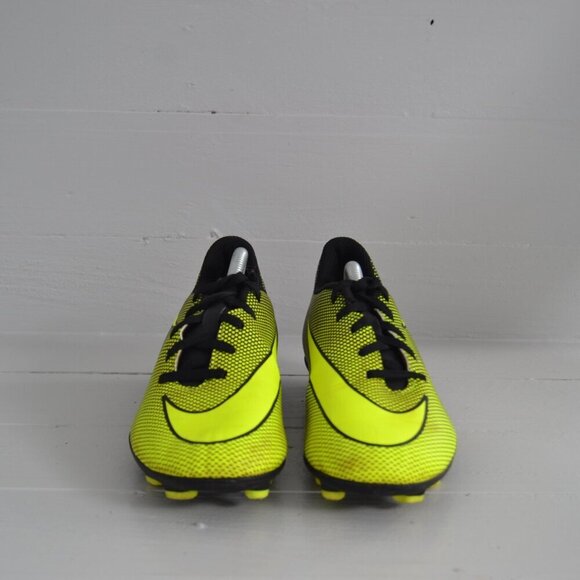 Nike FG Soccer Cleats Neon Yellow Green Kid's 4.5 Bravata II Black Athletic - Picture 3 of 8